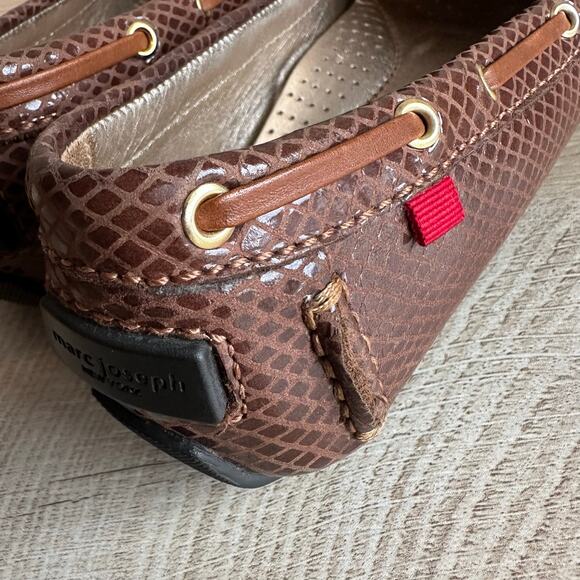 Marc Joseph Cypress Hill Driving Moccasins Loafer Mocha Gold Snake 7 - Picture 10 of 12